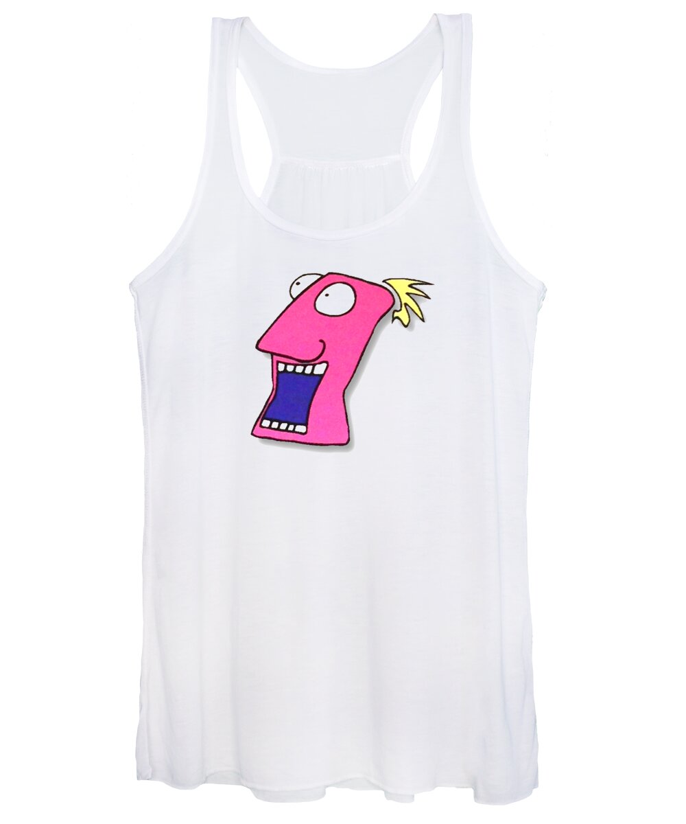Paintings Women's Tank Top featuring the drawing FU Party People - Peep 103 by Dar Freeland