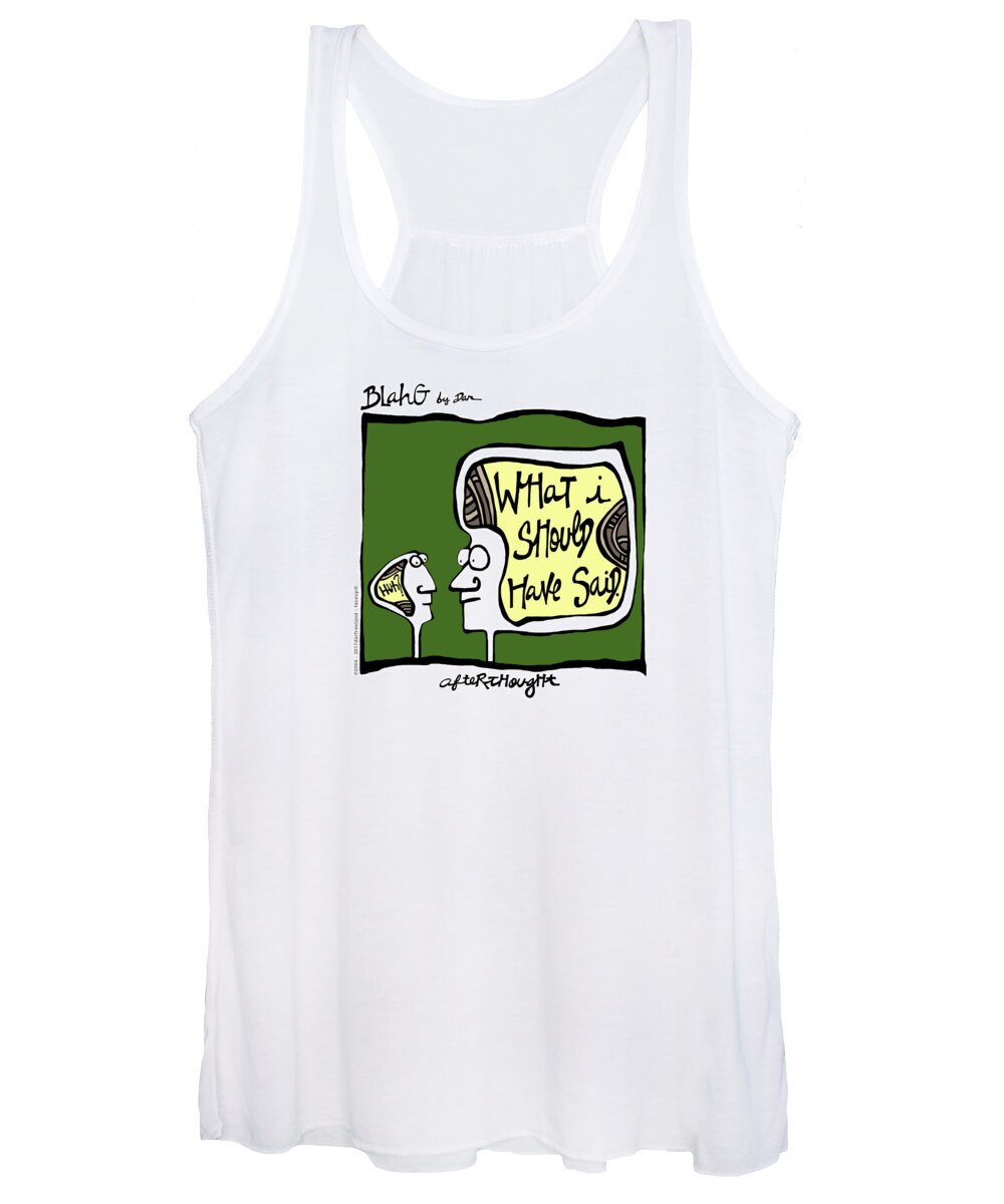 Face Up Women's Tank Top featuring the drawing Afterthought - What I Should Have Said by Dar Freeland