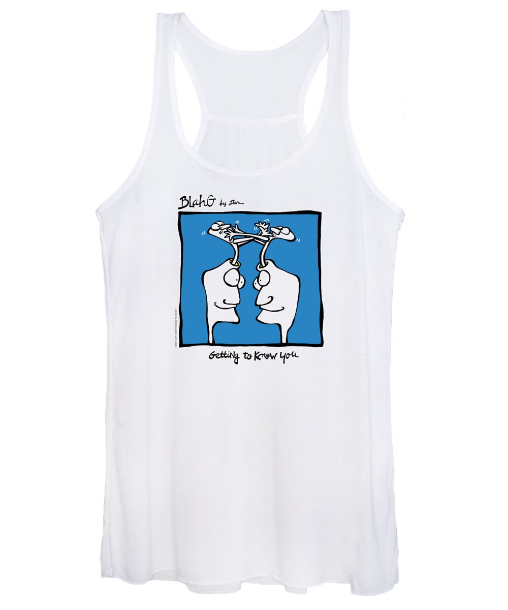 Face Up Women's Tank Top featuring the drawing Getting To Know You by Dar Freeland