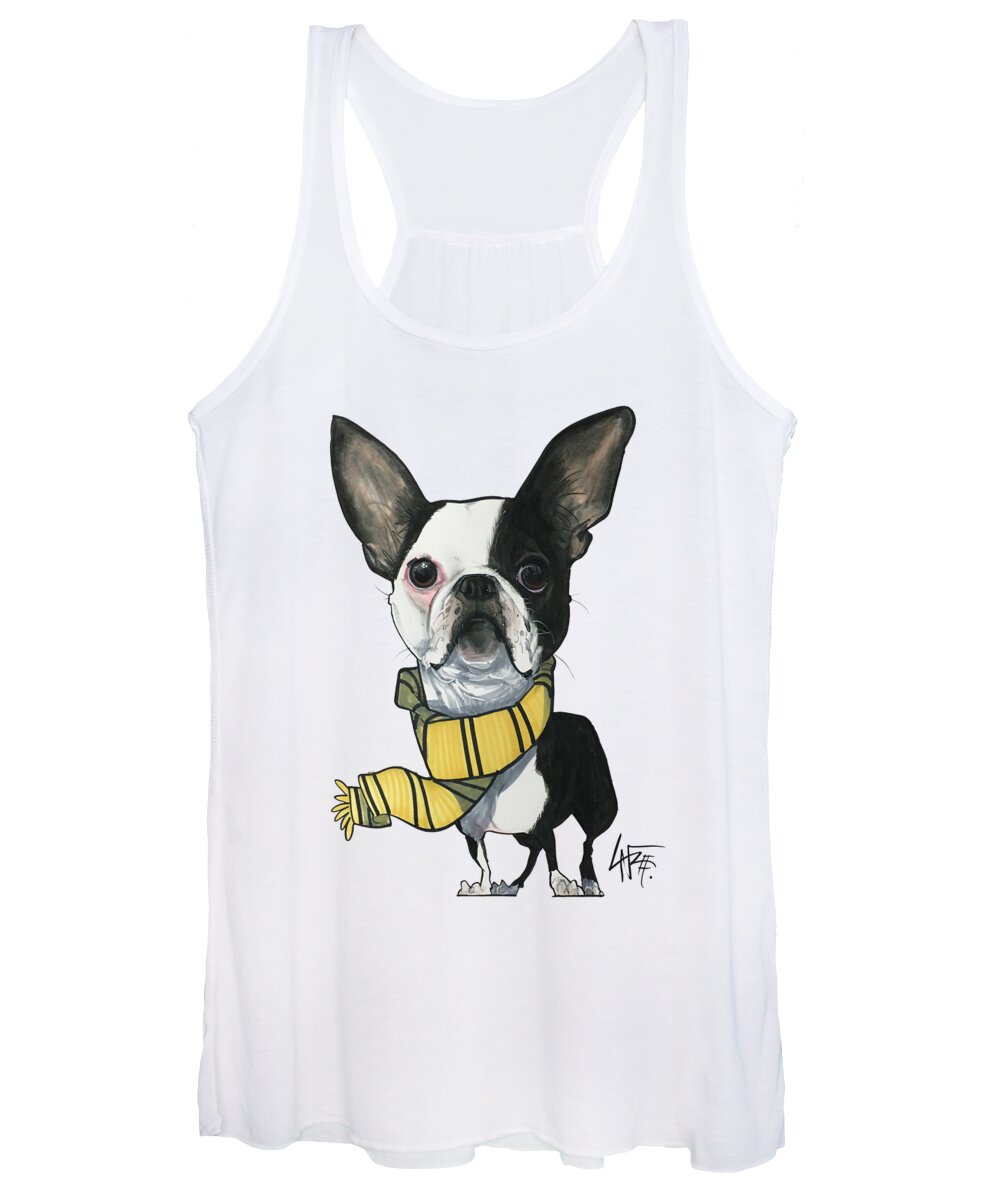 Pet Portrait Women's Tank Top featuring the drawing Gagnon 3406 by Canine Caricatures By John LaFree