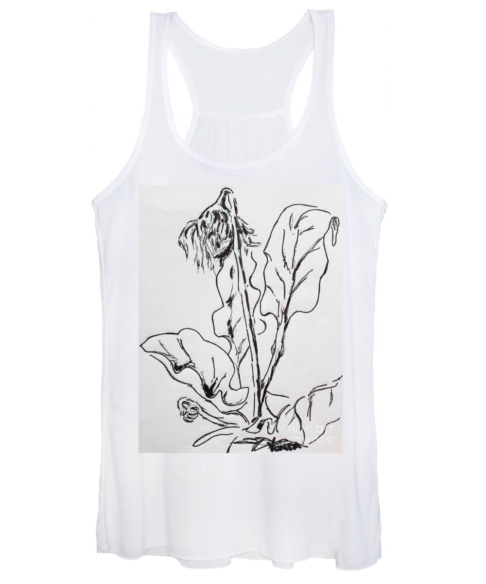Gerber Daisy Women's Tank Top featuring the drawing Gerber Study I by Vonda Lawson-Rosa