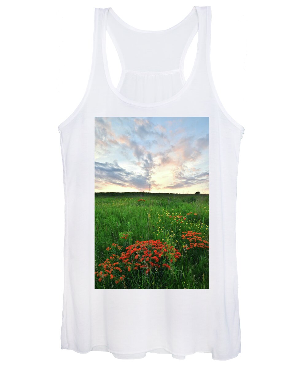 Illinois Women's Tank Top featuring the photograph Glacial Park Sunset by Ray Mathis
