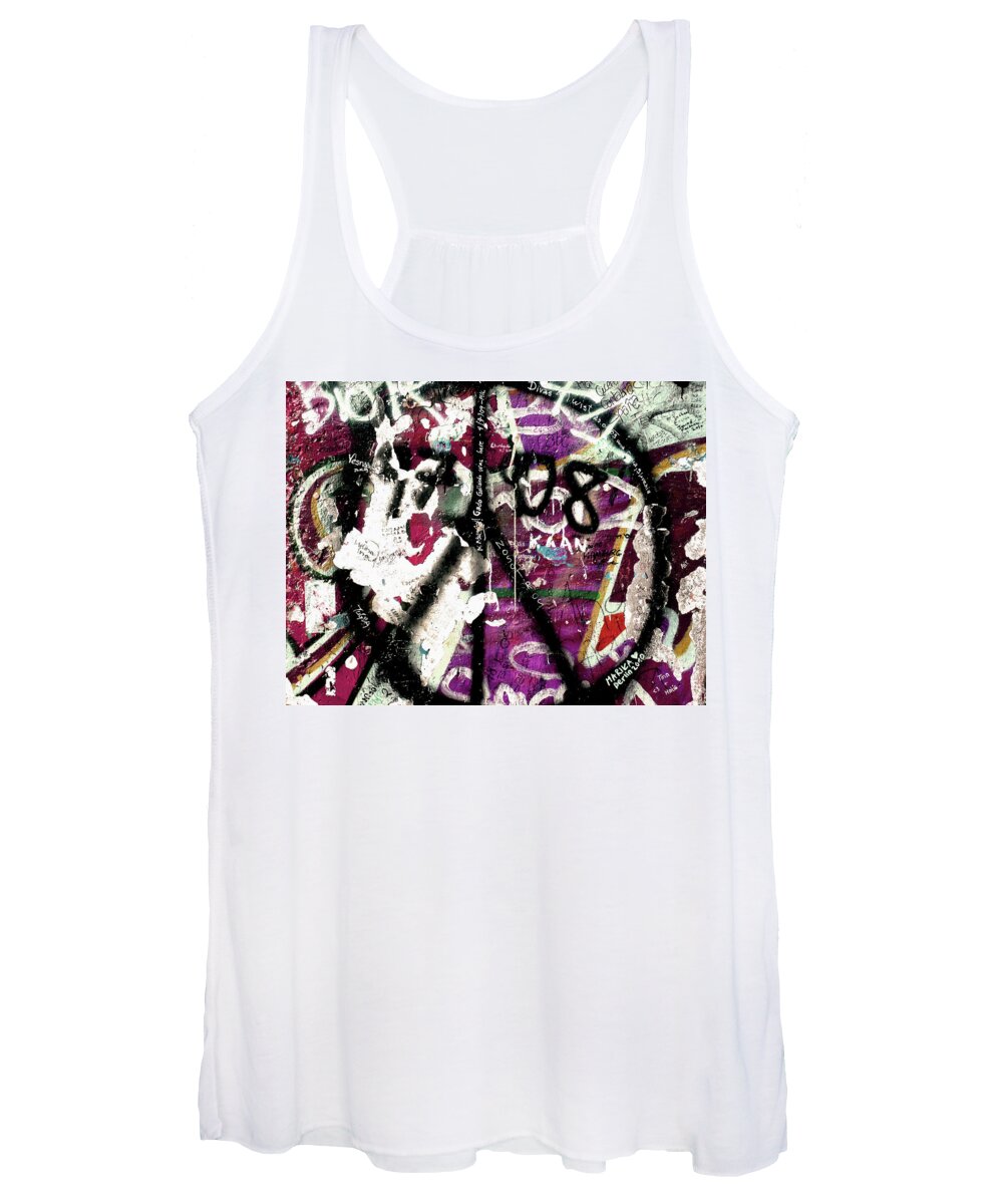 Berlin Women's Tank Top featuring the photograph Graffiti on the Berlin Wall by Adriana Zoon