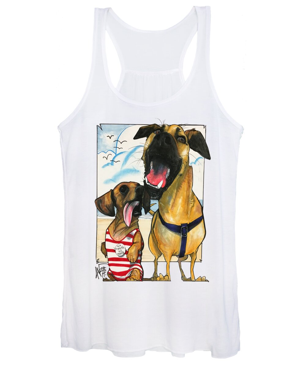 Beach Women's Tank Top featuring the drawing Grand 3016 by Canine Caricatures By John LaFree