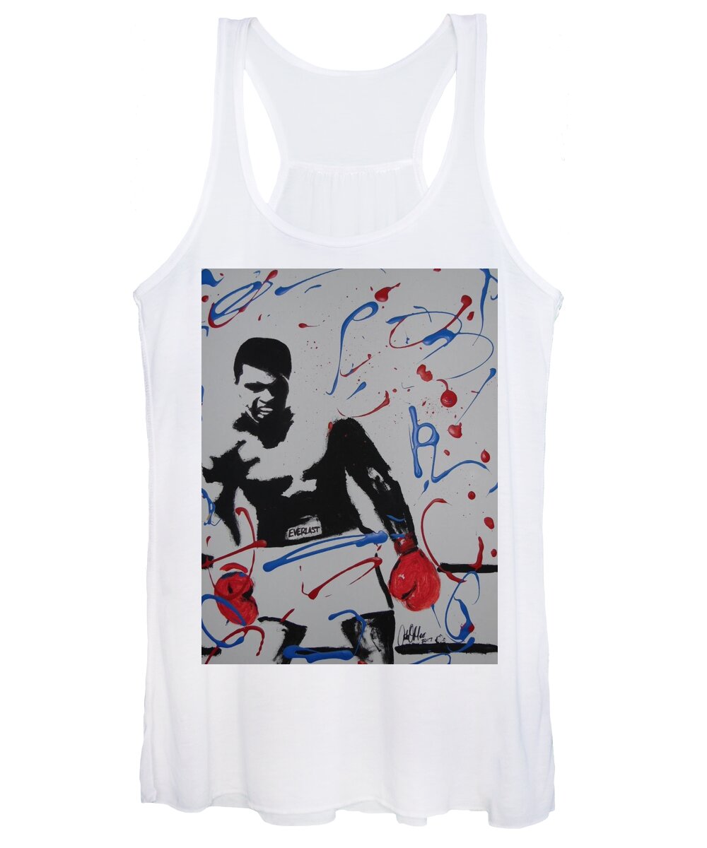 Ali Women's Tank Top featuring the painting Great ones live on by Antonio Moore