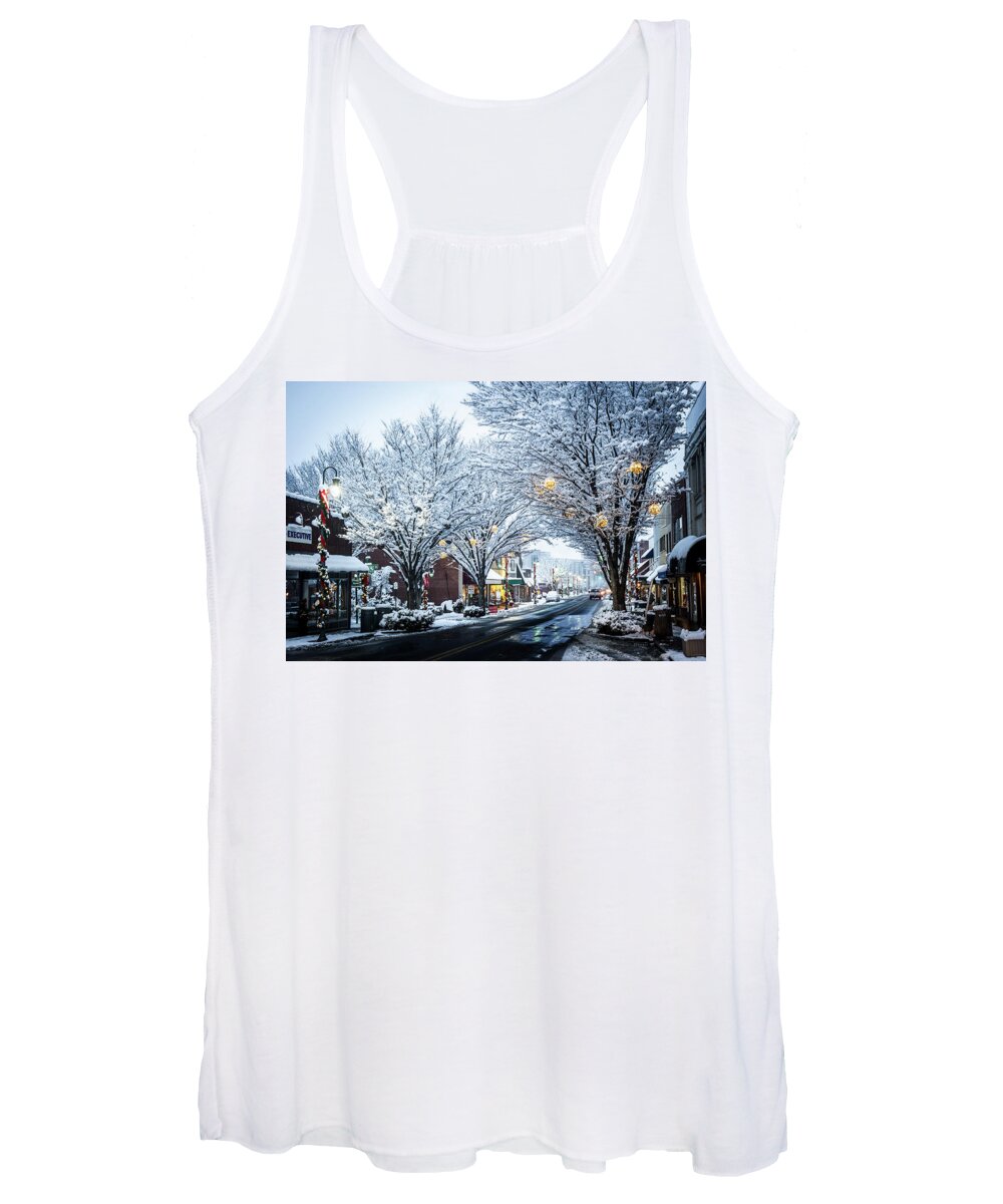 Winter Women's Tank Top featuring the photograph Great Smoky Mountains NC Winter In Waynesville by Robert Stephens