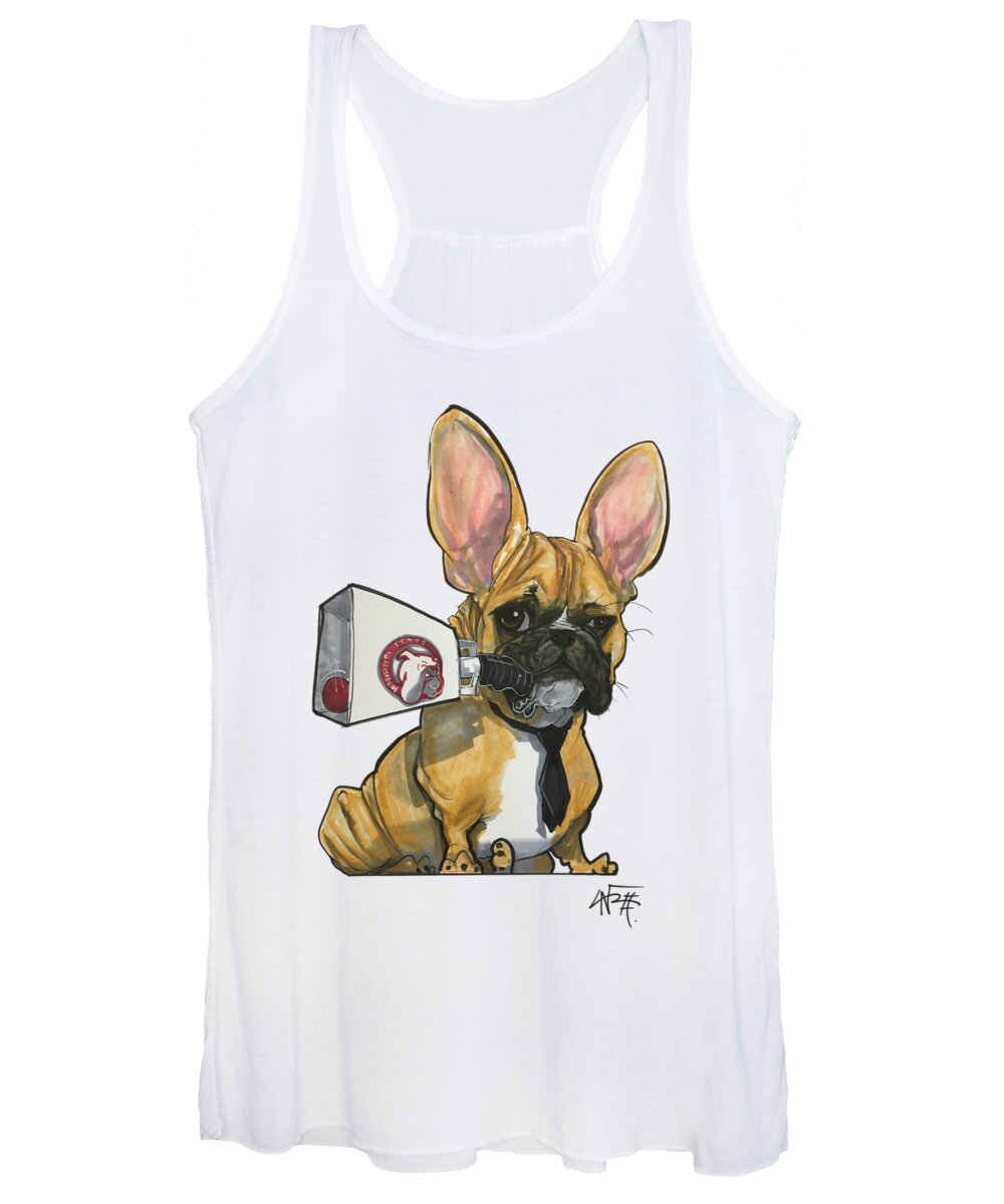 French Bulldog Women's Tank Top featuring the drawing Griffin 2740 by Canine Caricatures By John LaFree