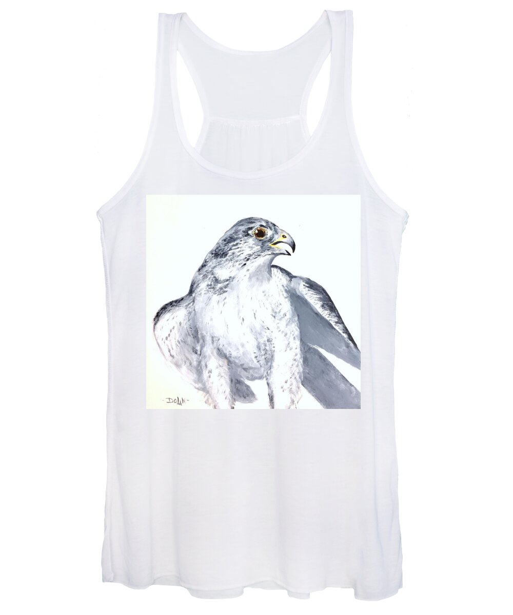 Gryfalcon Women's Tank Top featuring the painting Gryfalcon Portrait by Pat Dolan