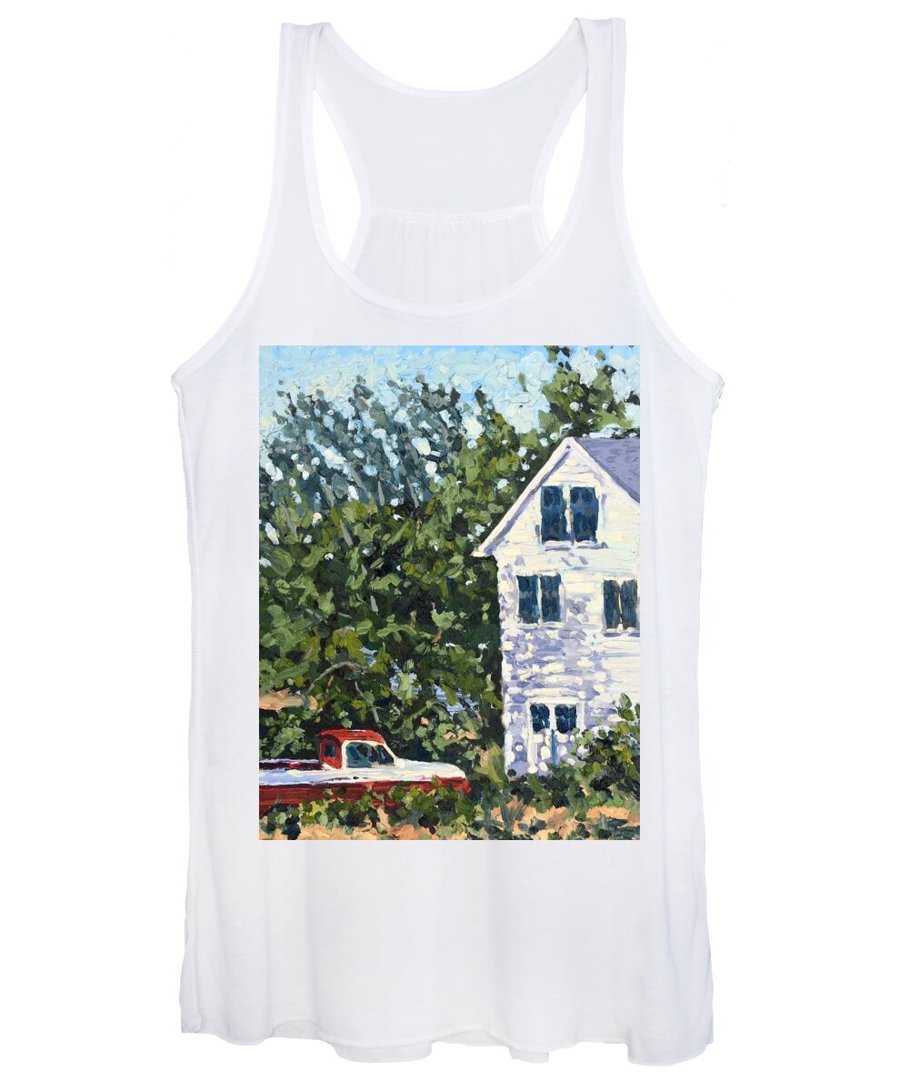Plein Air Women's Tank Top featuring the painting Gus at Grandma's by Les Herman