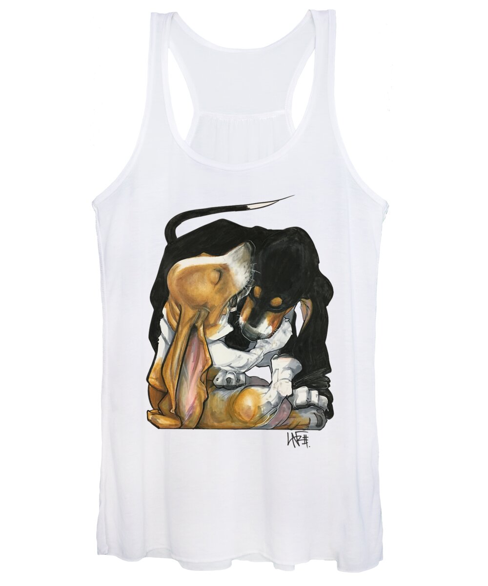 Pet Portrait Women's Tank Top featuring the drawing Haight 3020 by Canine Caricatures By John LaFree