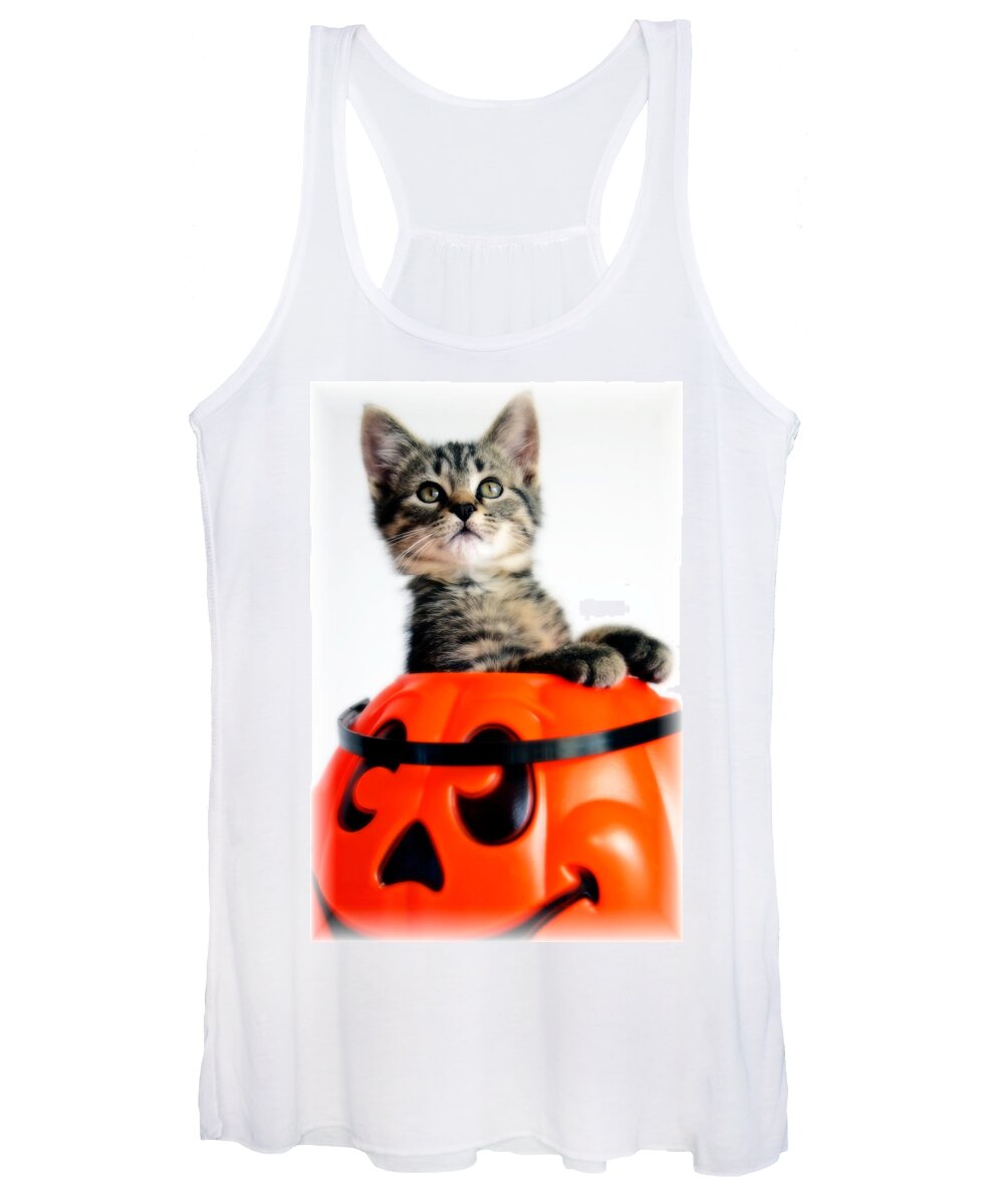 Kitten Women's Tank Top featuring the photograph Halloween Kitten by Jarrod Erbe