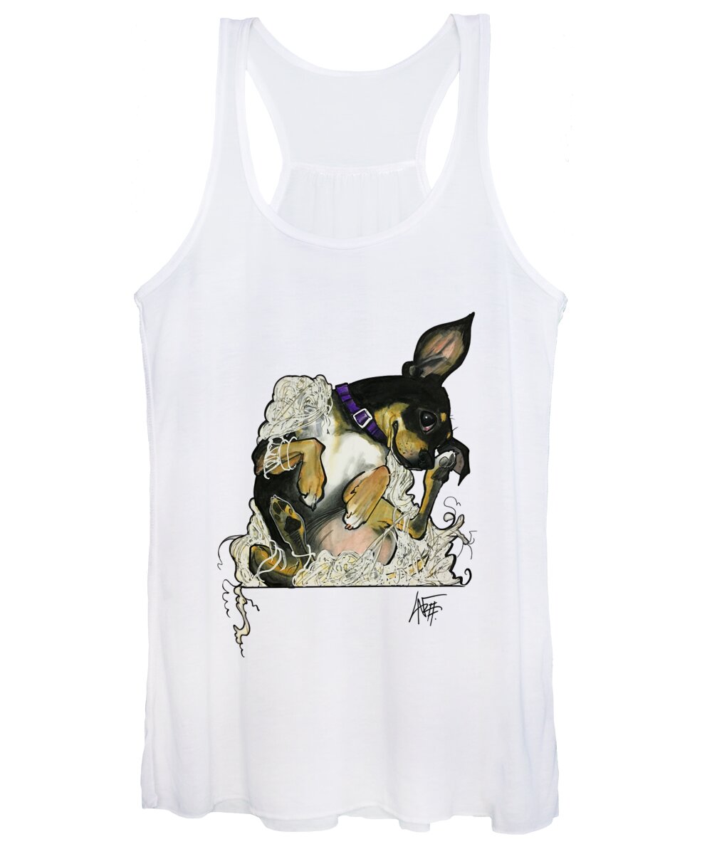 Dog Portrait Women's Tank Top featuring the drawing Hankins 3414 by Canine Caricatures By John LaFree