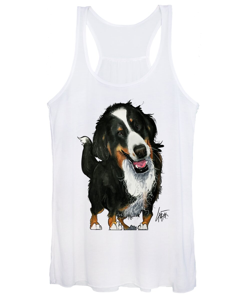 Bernese Mountain Dog Women's Tank Top featuring the drawing Hanson 3916 by Canine Caricatures By John LaFree
