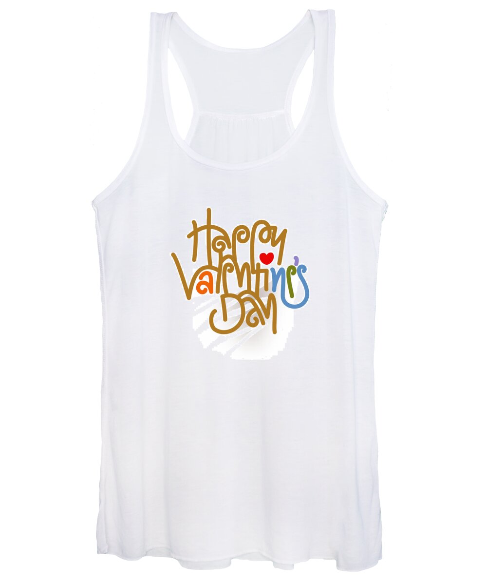 Heart Women's Tank Top featuring the digital art Happy Valentine's Day Poster by Attila Meszlenyi