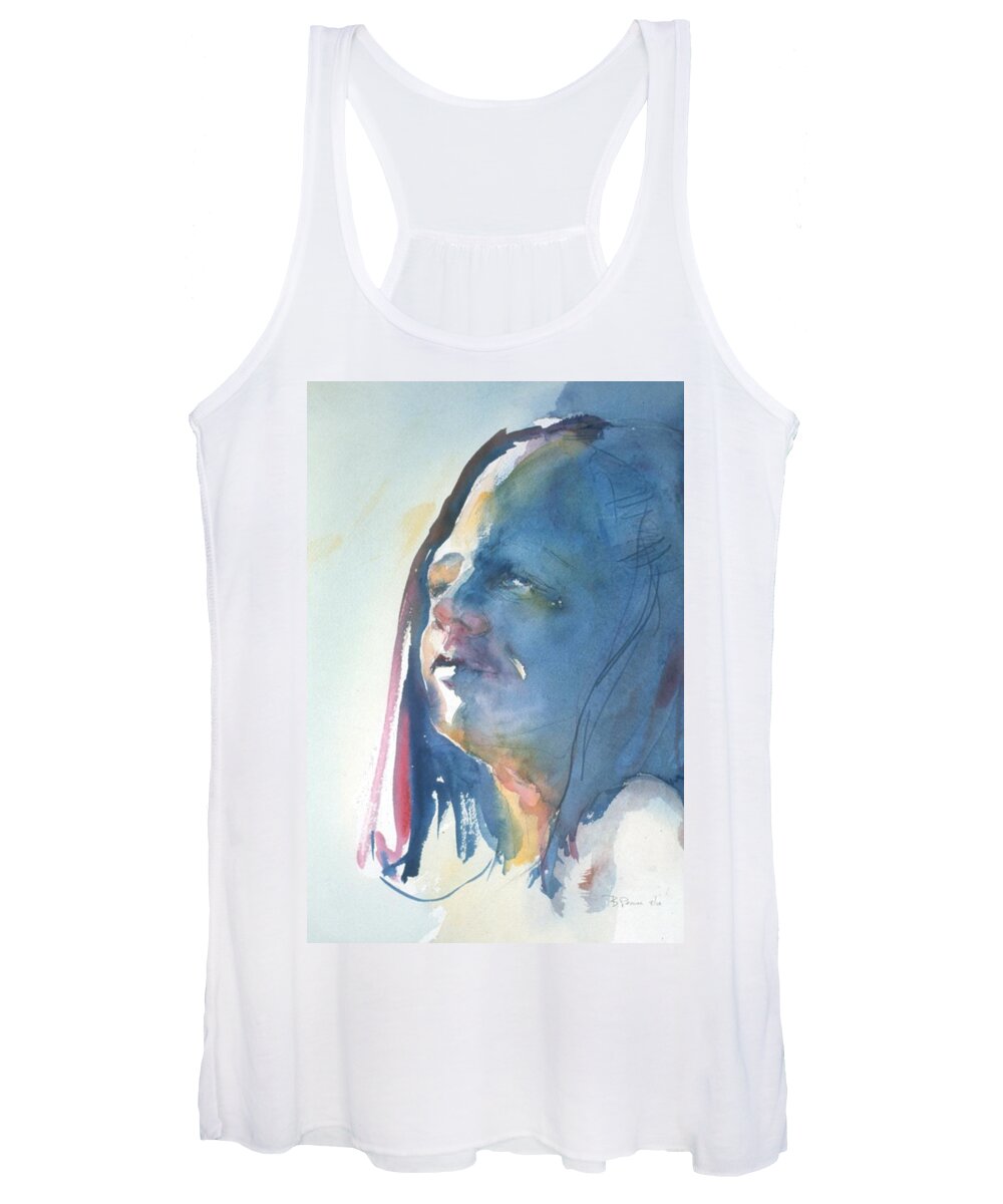 Headshot Women's Tank Top featuring the painting Head Study8 by Barbara Pease