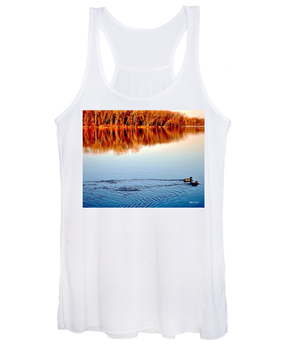 Ducks Women's Tank Top featuring the photograph Heading Home by Susie Loechler