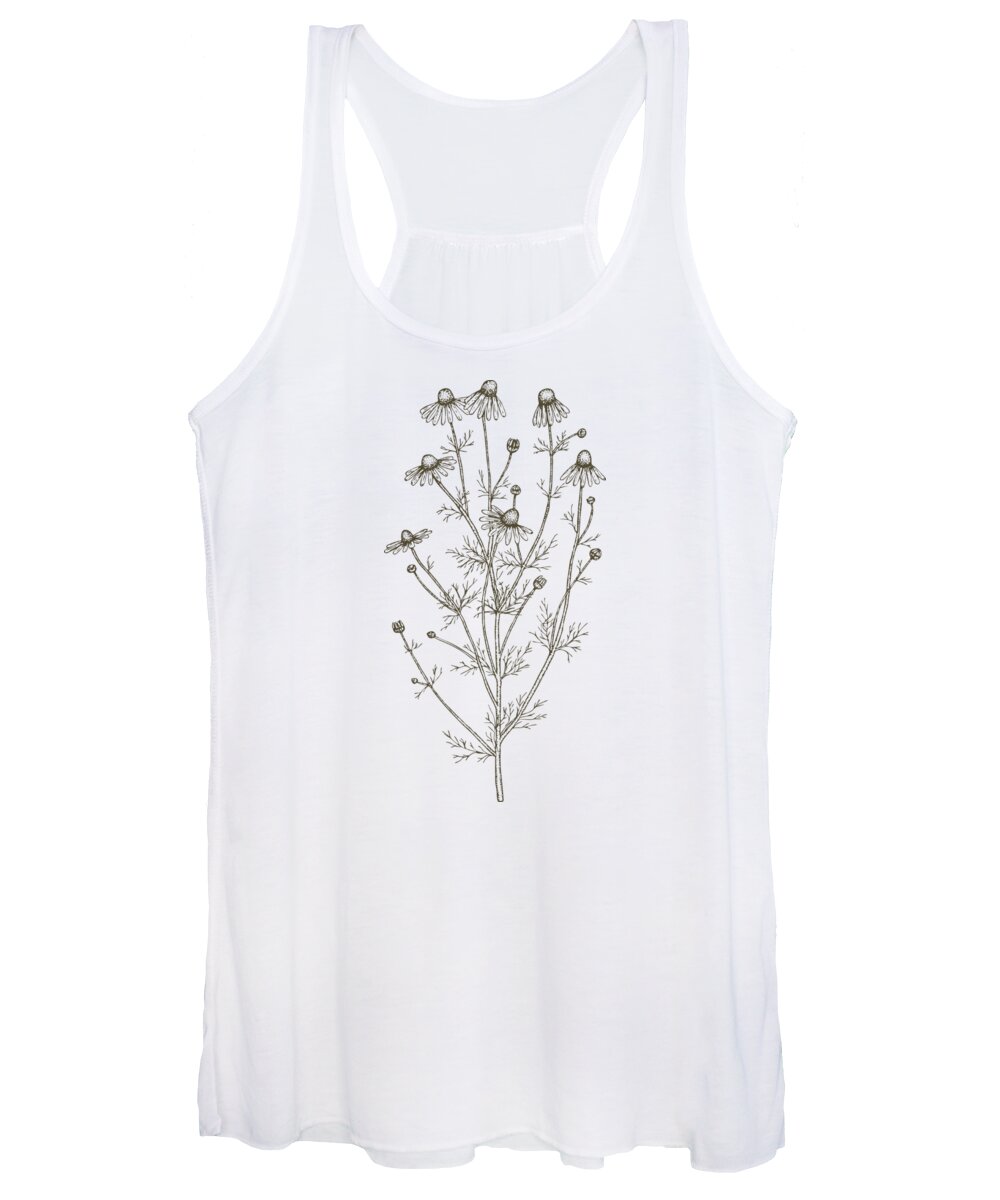 Chamomile Women's Tank Top featuring the painting Healing Medicinal Herb Chamomile by Little Bunny Sunshine
