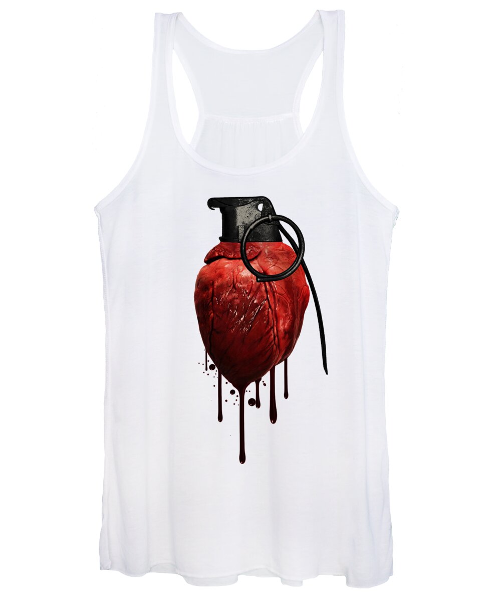Heart Women's Tank Top featuring the mixed media Heart Grenade by Nicklas Gustafsson