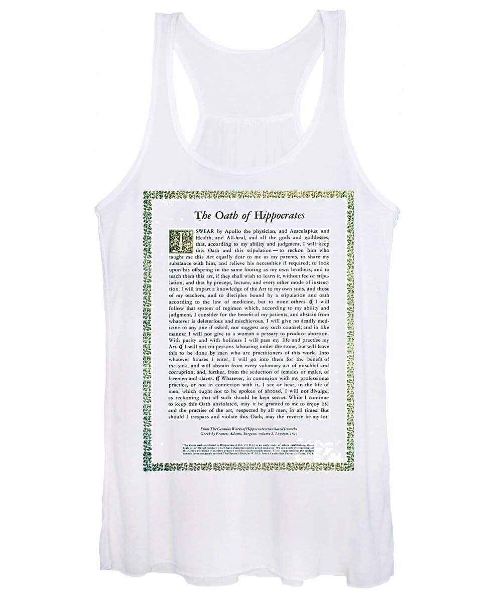 Science Women's Tank Top featuring the photograph Hippocratic Oath, 1938 by Science Source