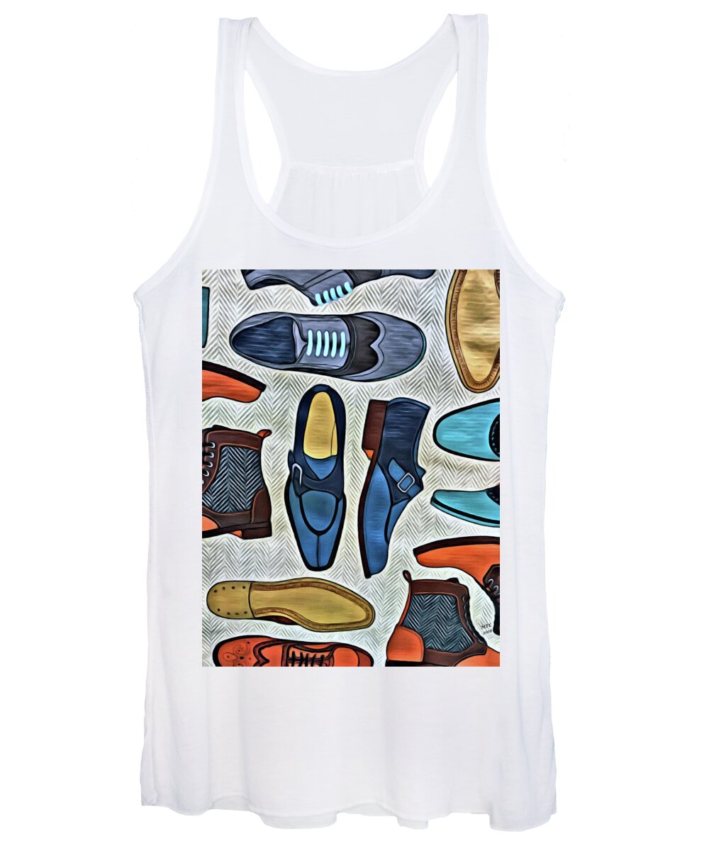 Shoes Women's Tank Top featuring the painting His Shoes by Marian Lonzetta