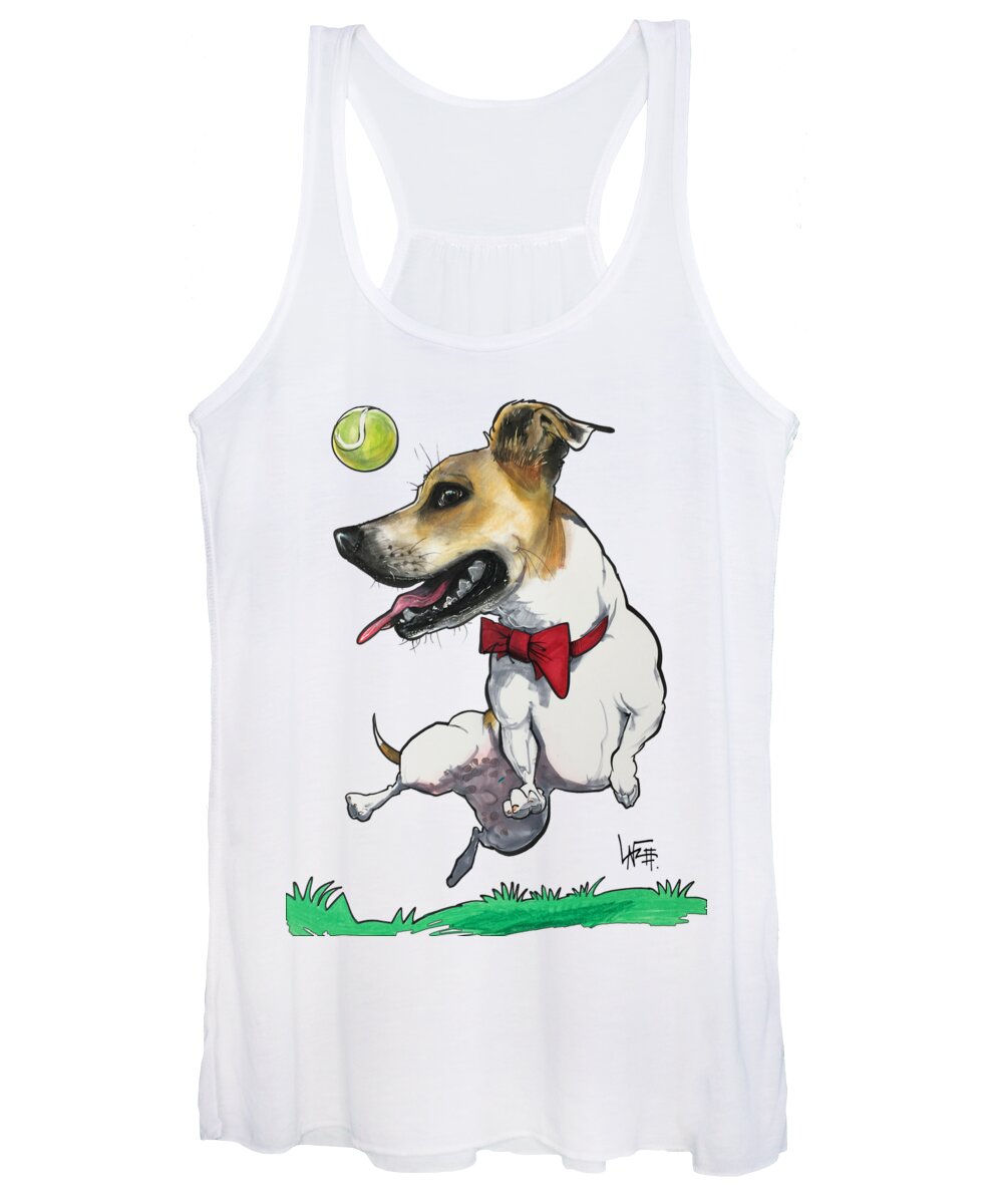 Terrier Women's Tank Top featuring the drawing Hodges 3758 by Canine Caricatures By John LaFree