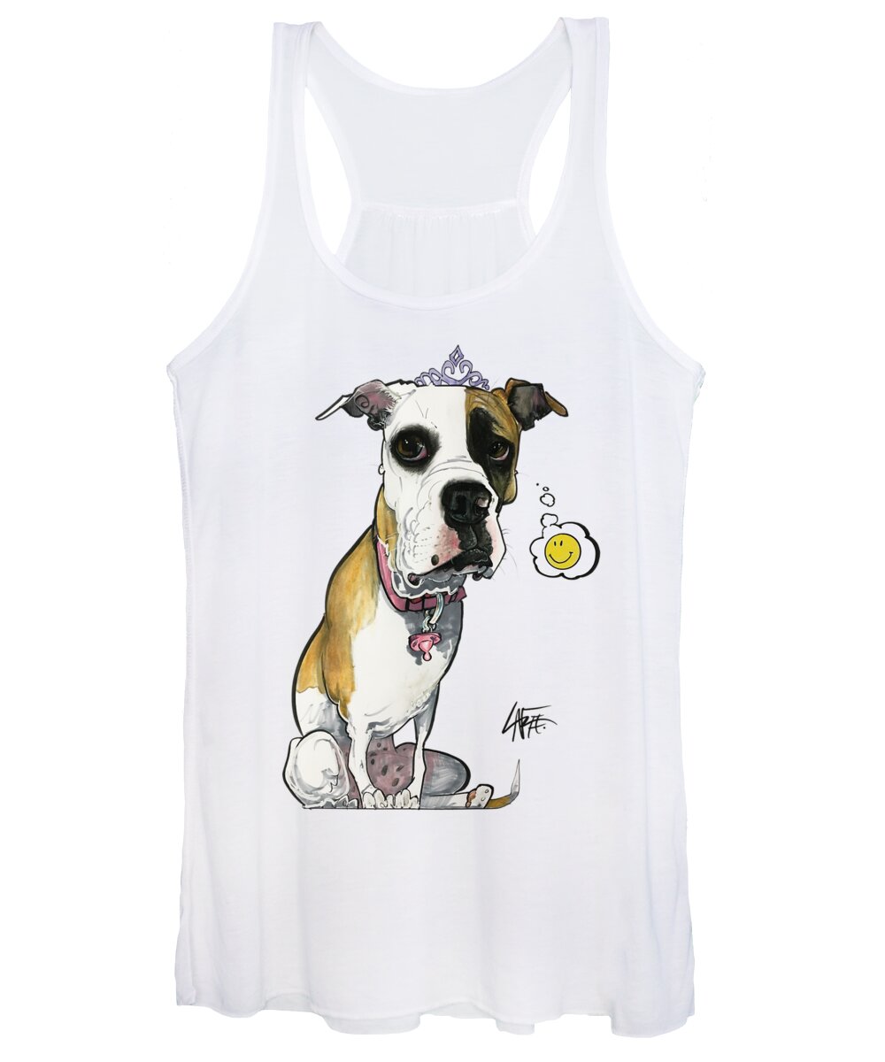 Boxer Women's Tank Top featuring the drawing Holzermer 3881 by Canine Caricatures By John LaFree