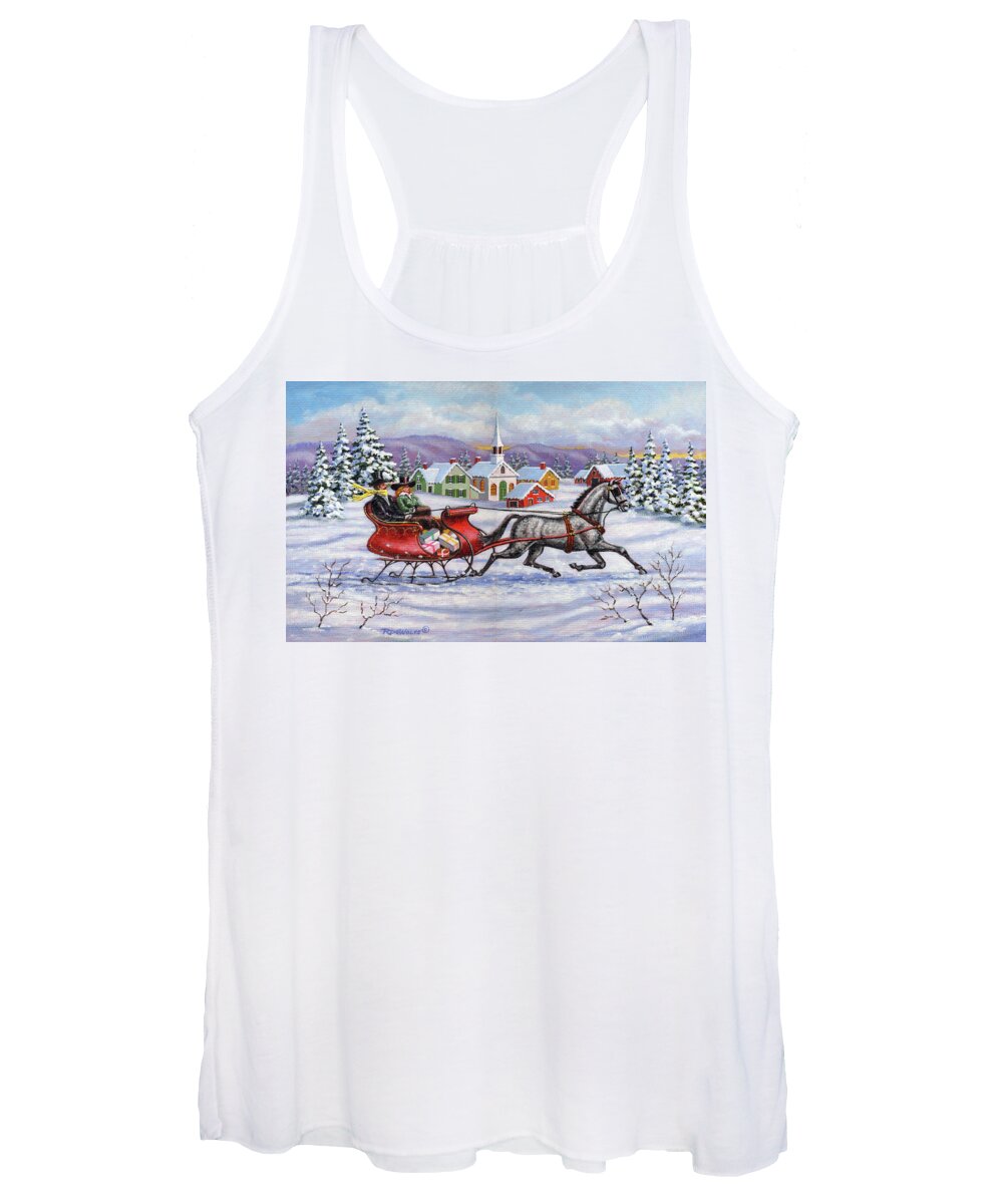 Cutter Women's Tank Top featuring the painting Home For Christmas by Richard De Wolfe