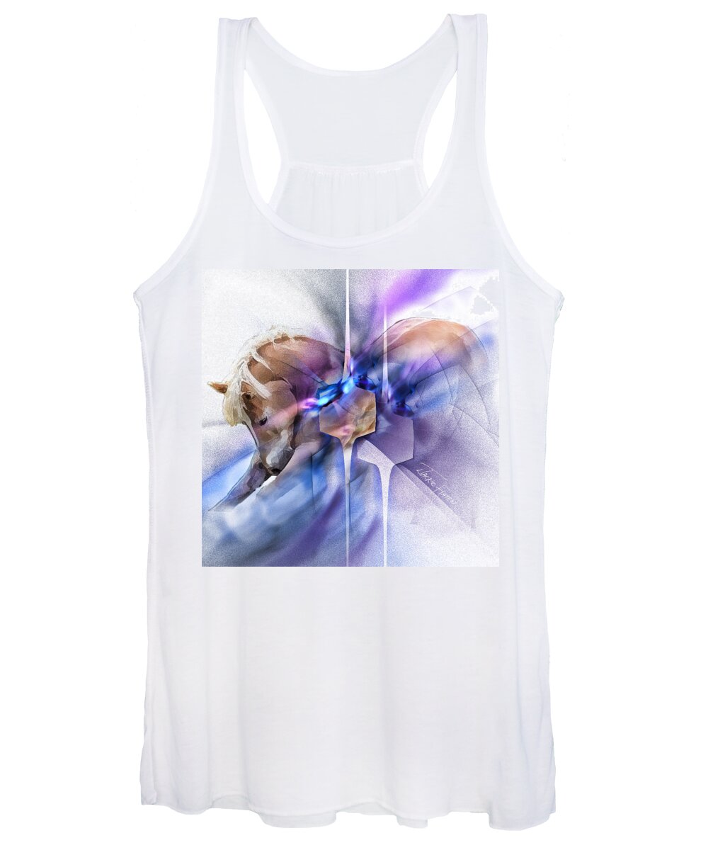 Fineartamerica.com Women's Tank Top featuring the painting Horse prayer by Jackie Flaten