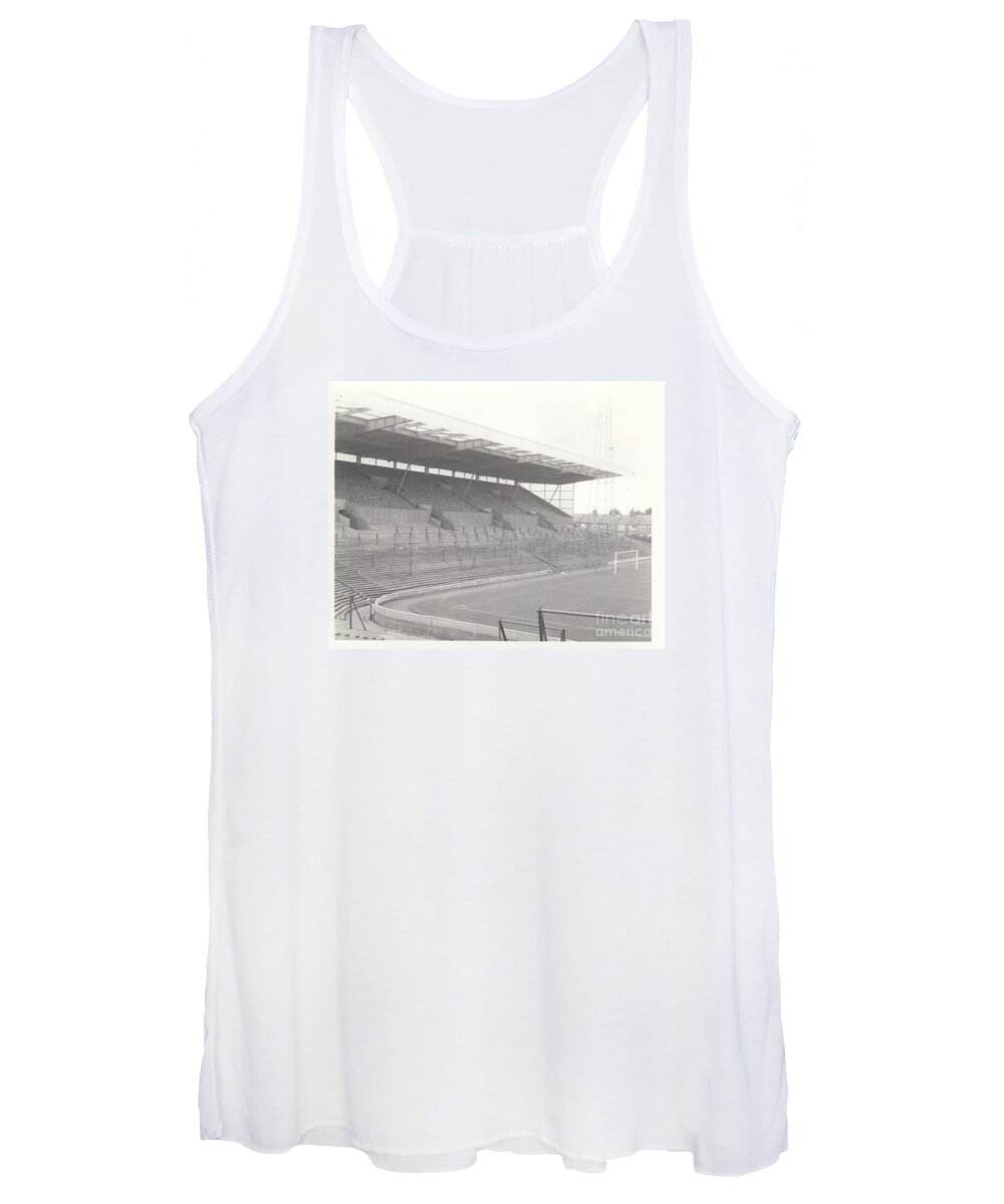  Women's Tank Top featuring the photograph Hull City - Boothferry Park - South Stand 1 - 1969 - BW by Legendary Football Grounds