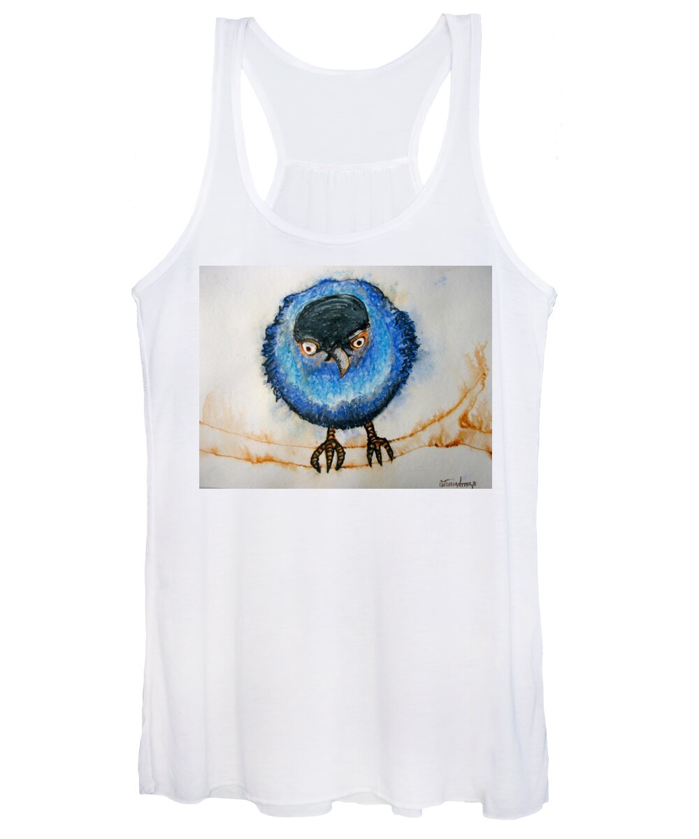Birds Women's Tank Top featuring the painting I am not going to take it anymore. by Patricia Arroyo