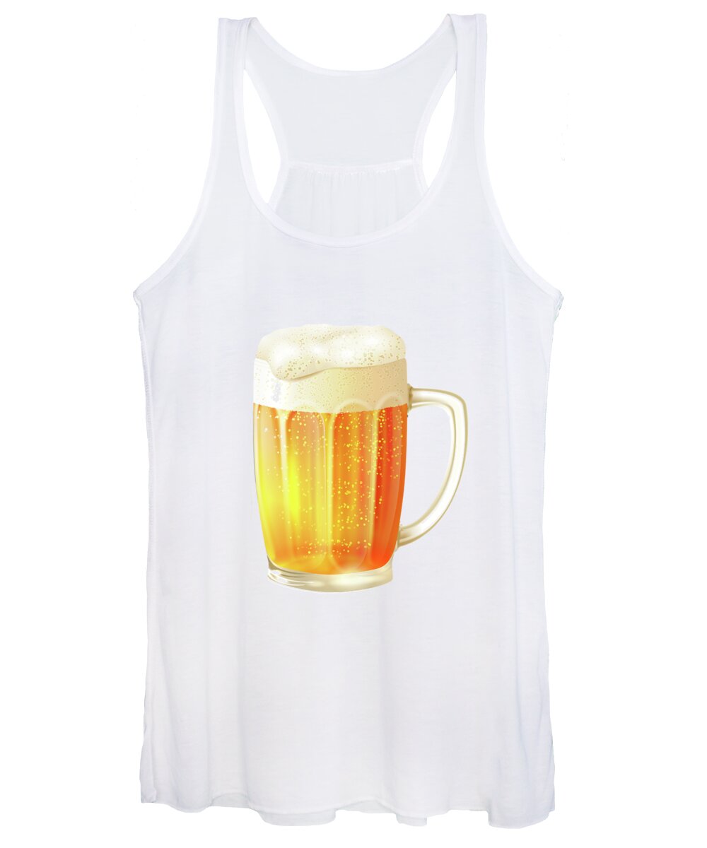 Beer Women's Tank Top featuring the painting Ice Cold Beer Pattern by Little Bunny Sunshine