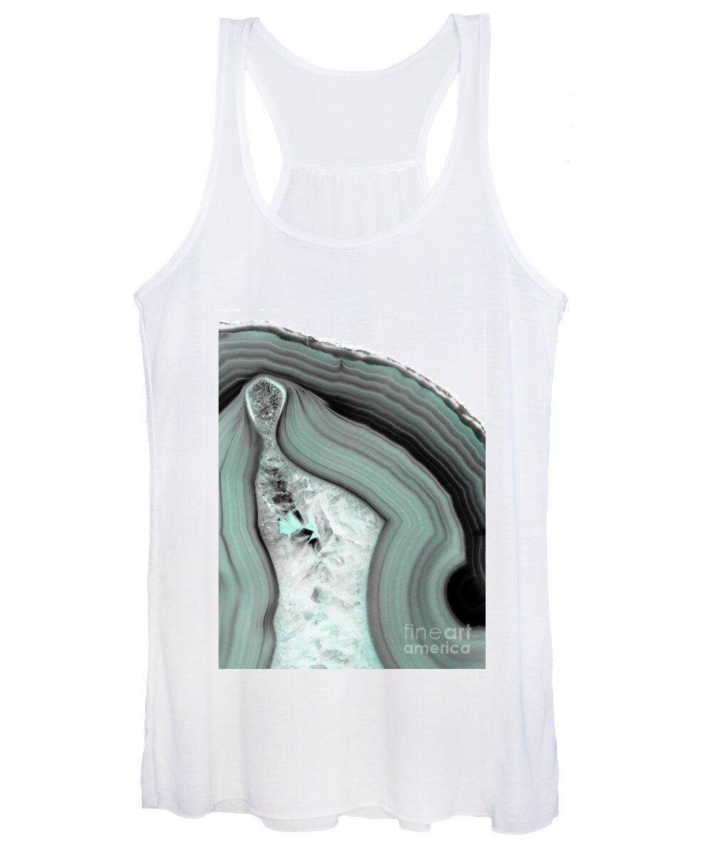 Blue Women's Tank Top featuring the photograph Iced Agate by Emanuela Carratoni