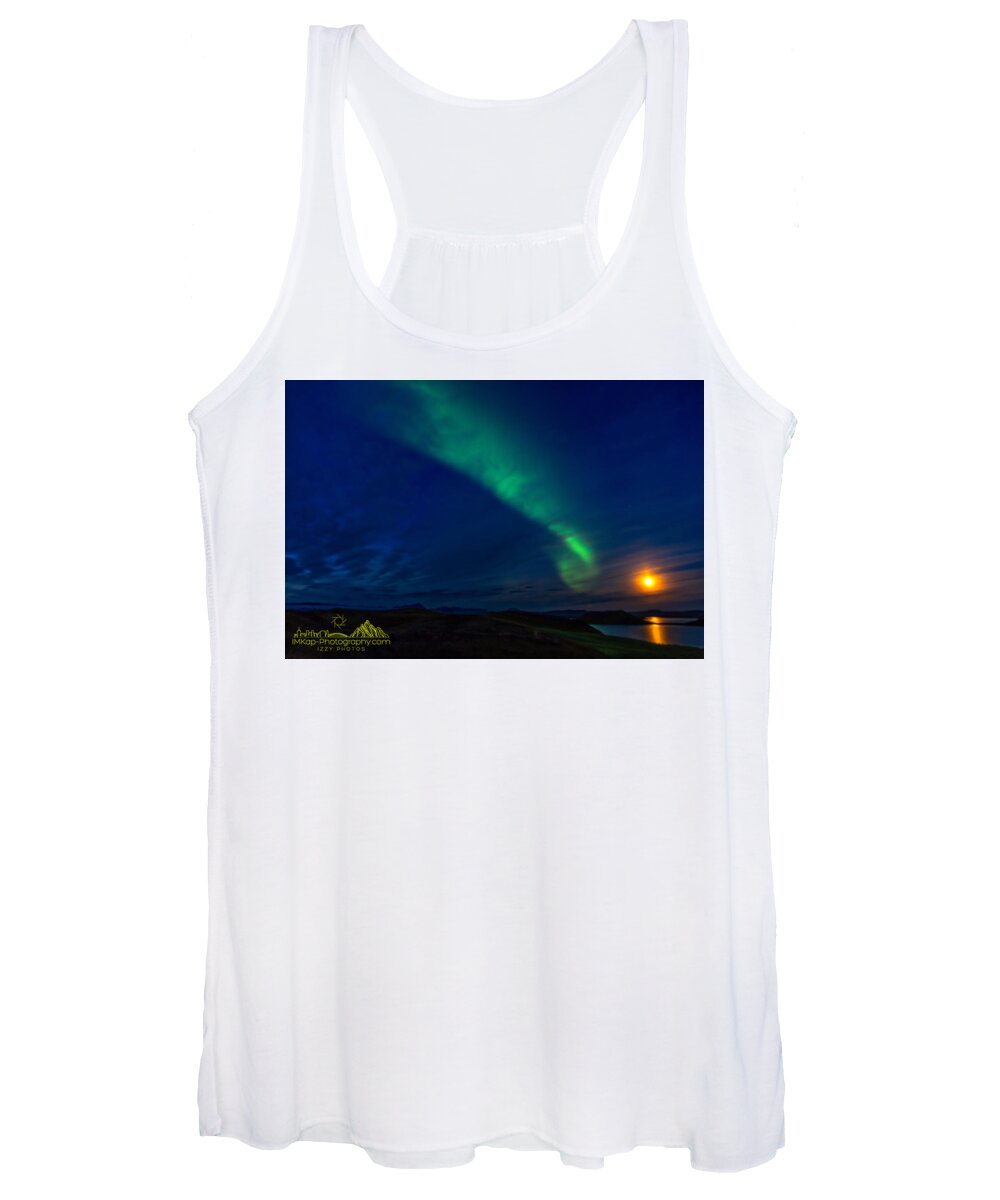 Iceland Women's Tank Top featuring the photograph Iceland Northern Lights by Izet Kapetanovic