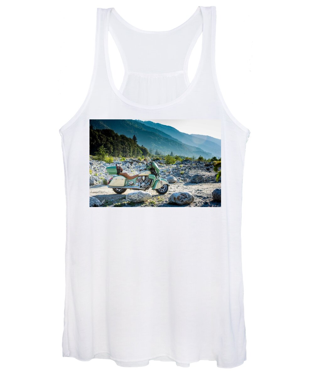 Indian Roadmaster Women's Tank Top featuring the digital art Indian Roadmaster by Super Lovely