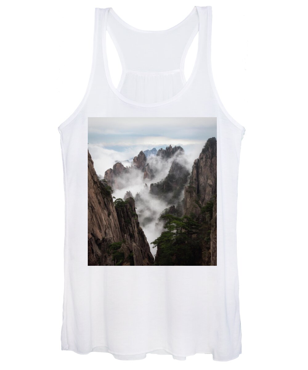 Asia Women's Tank Top featuring the photograph Invisible hands painting the mountains. by Usha Peddamatham