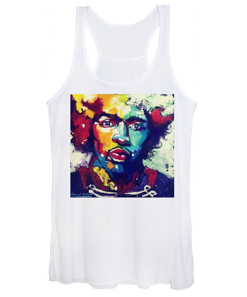 Jimi Women's Tank Top featuring the painting J Haze by Femme Blaicasso