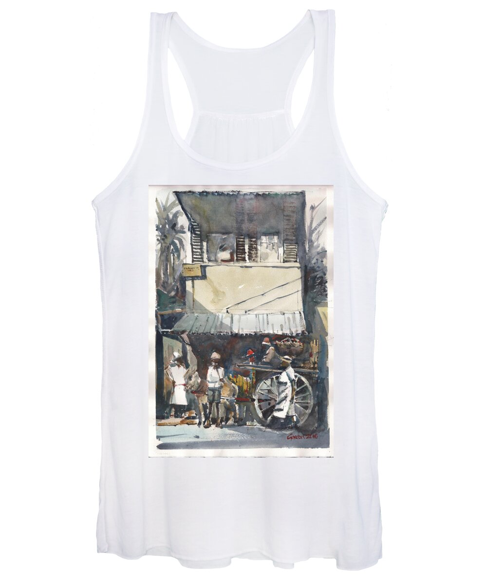 Jamaica Women's Tank Top featuring the painting Old Jamaica Country by Gaston McKenzie