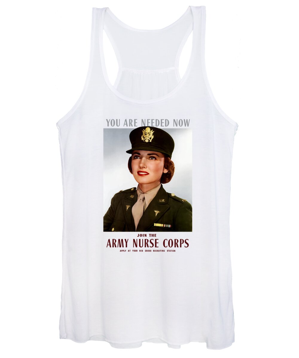 Nursing Women's Tank Top featuring the painting Join The Army Nurse Corps by War Is Hell Store