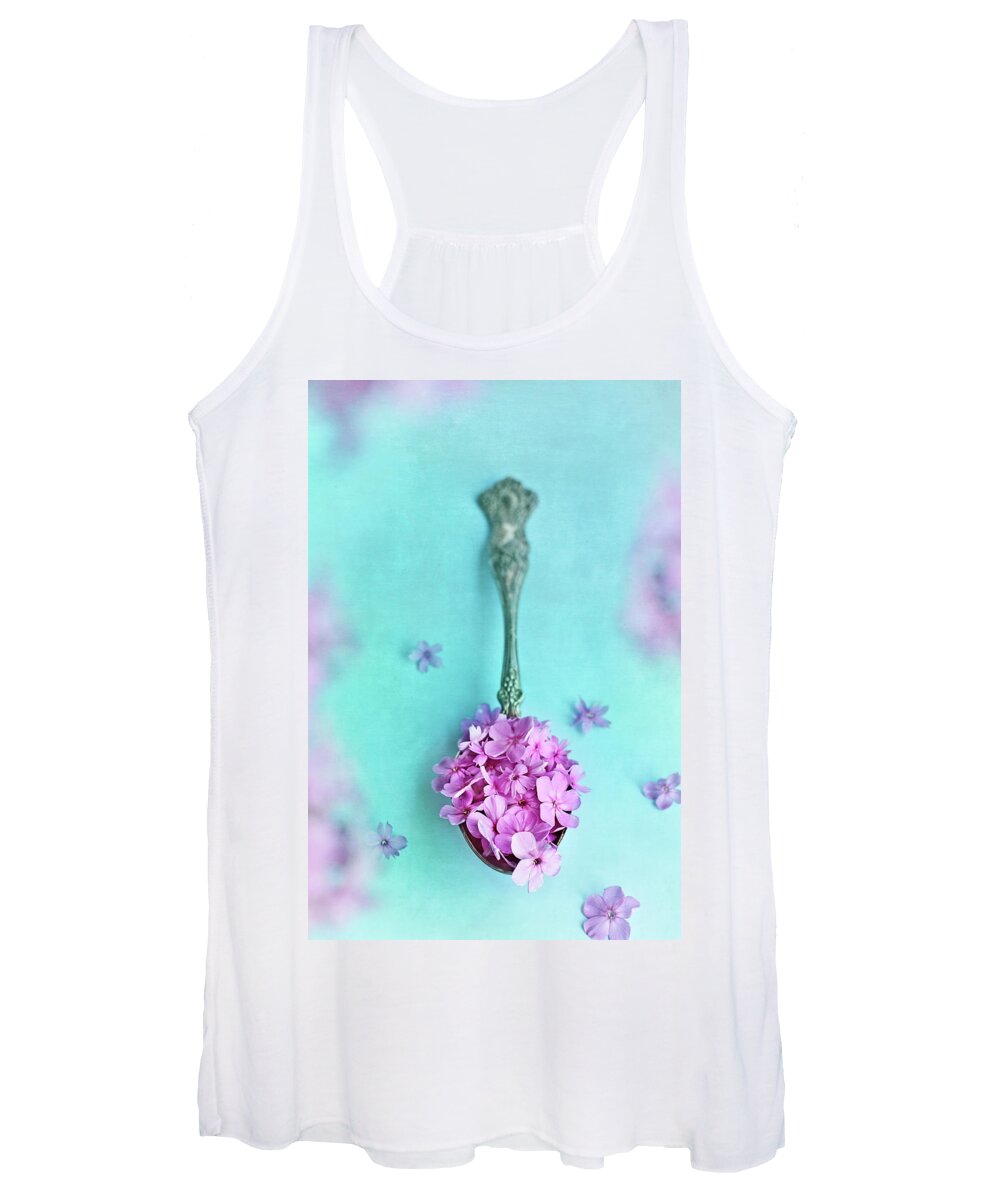 Sweet William Women's Tank Top featuring the photograph Just a Spoonful of Petals by Stephanie Frey