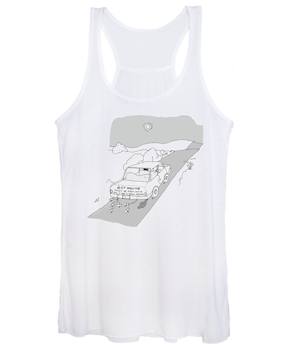 Just Married Women's Tank Top featuring the drawing Just Married by Liana Finck