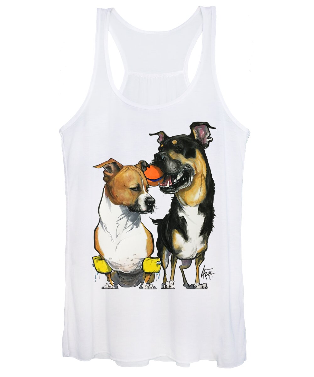 Mutt Women's Tank Top featuring the drawing Kane 3864 by Canine Caricatures By John LaFree