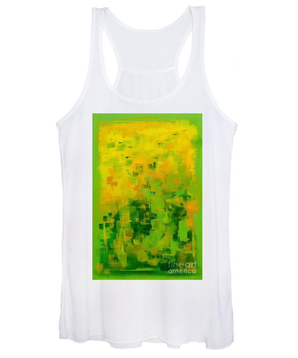 Yellow Women's Tank Top featuring the painting Kenny's Room by Holly Carmichael