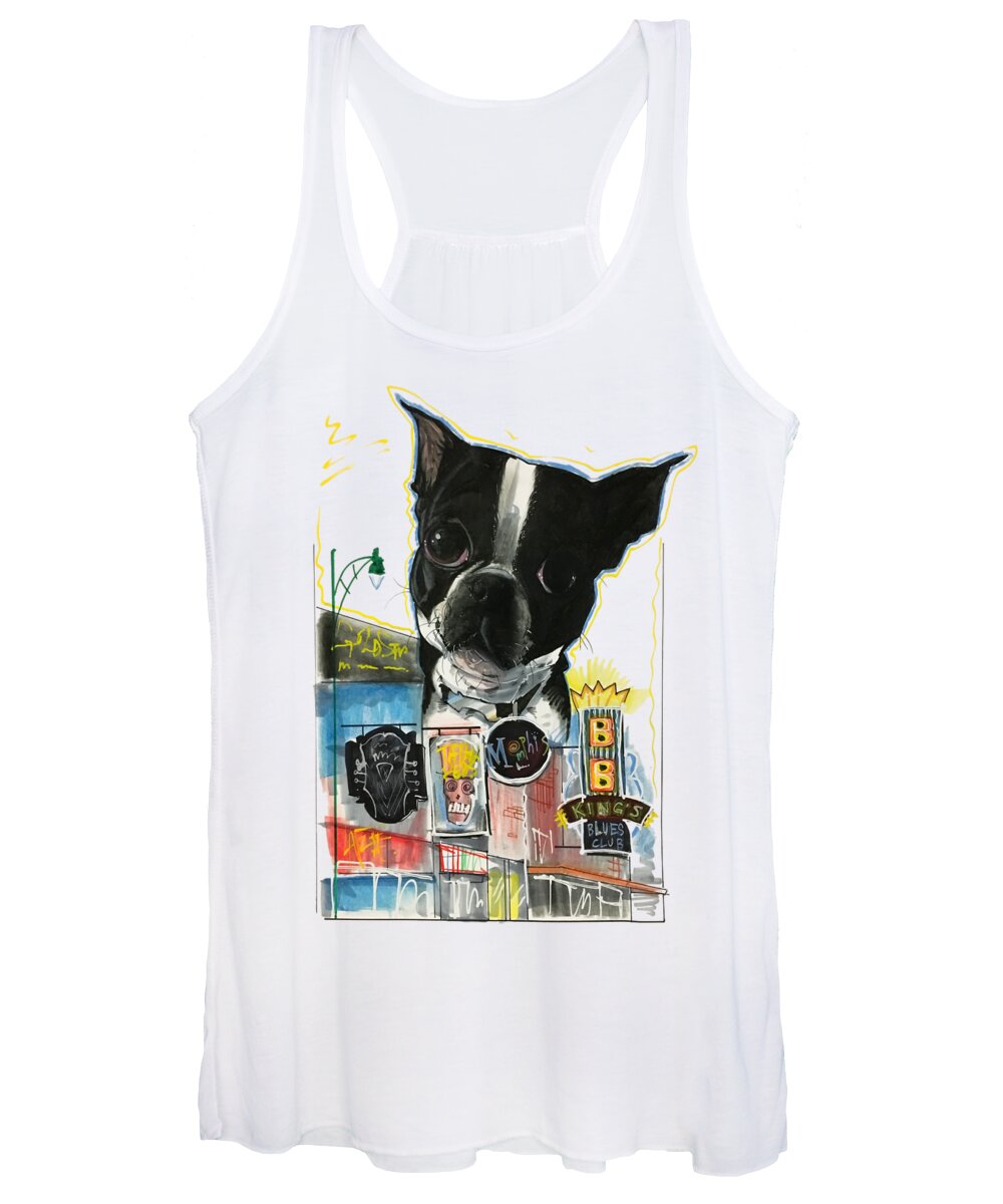 Pet Portrait Women's Tank Top featuring the drawing Kilner 3221 by Canine Caricatures By John LaFree