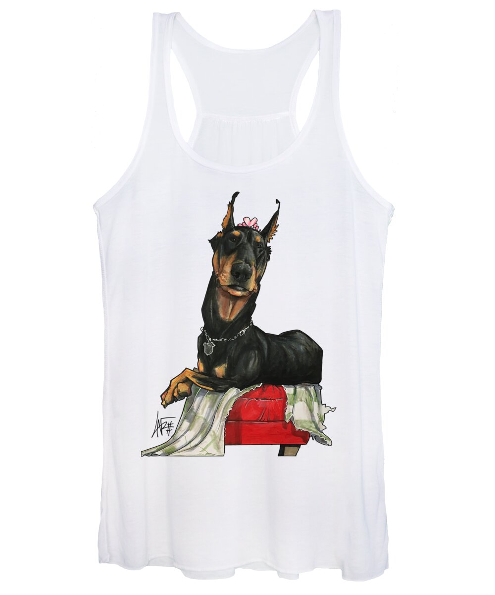 Kramer Women's Tank Top featuring the drawing Kramer 3953 by Canine Caricatures By John LaFree