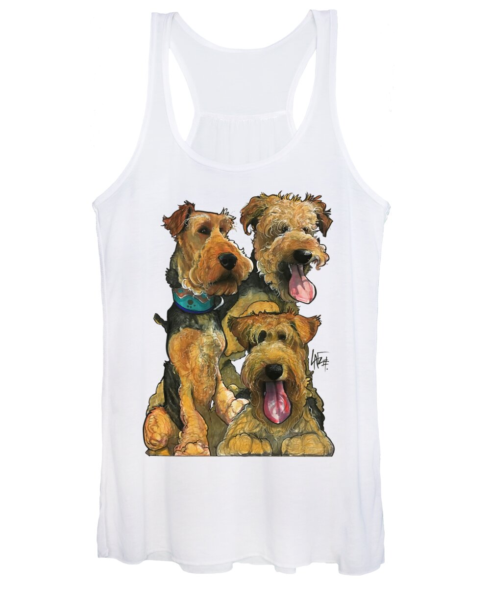 Pet Portrait Women's Tank Top featuring the drawing Krivka 3093 by Canine Caricatures By John LaFree