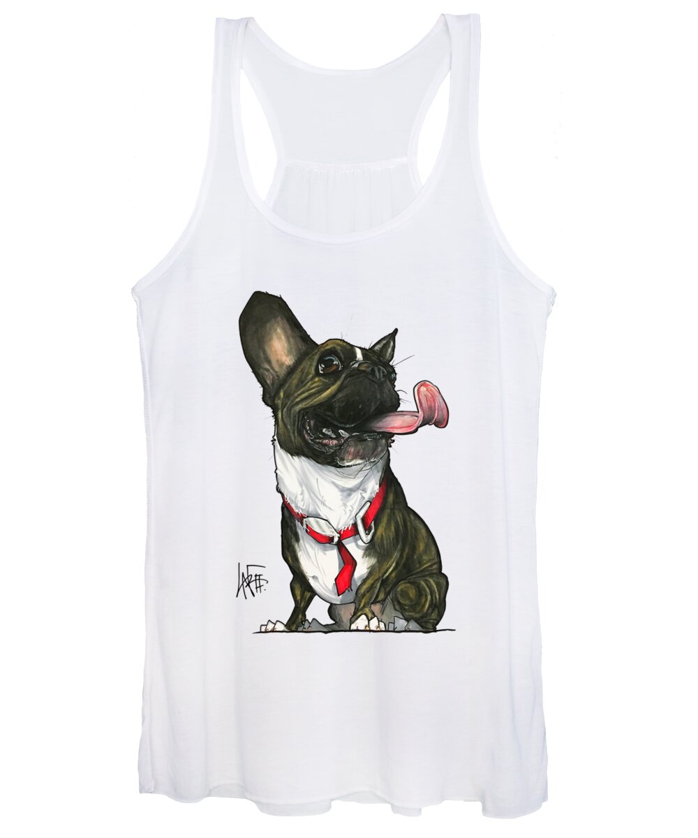 Pet Portrait Women's Tank Top featuring the drawing Krohne 3188 by Canine Caricatures By John LaFree