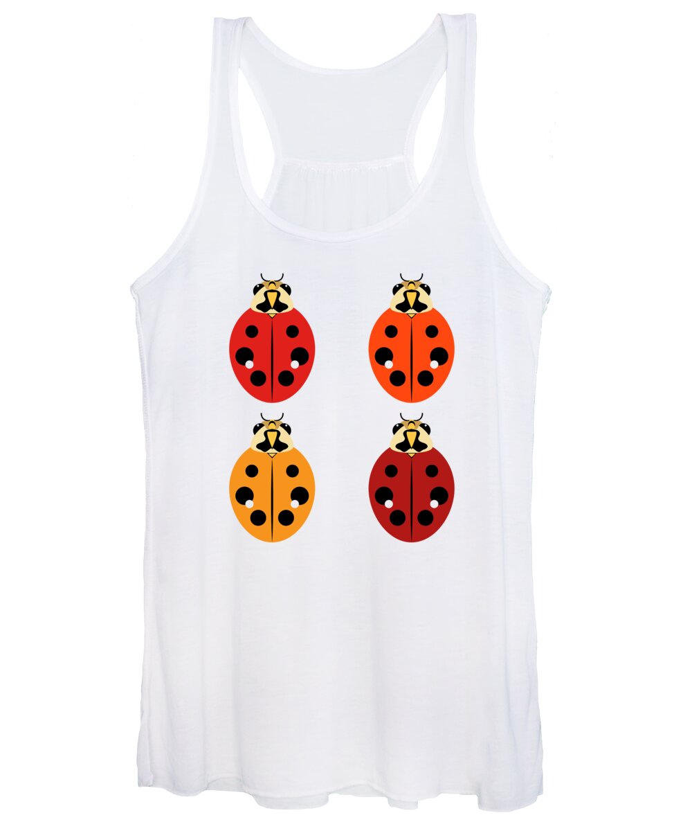 Graphic Animal Women's Tank Top featuring the digital art Ladybug Quartet by MM Anderson