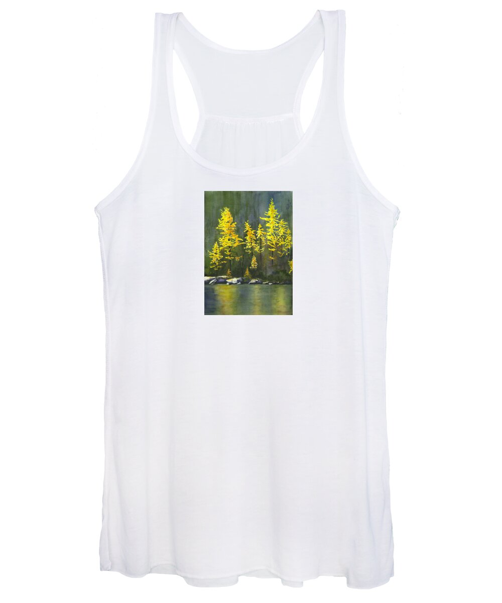 Larches Women's Tank Top featuring the painting Larches by Marsha Karle