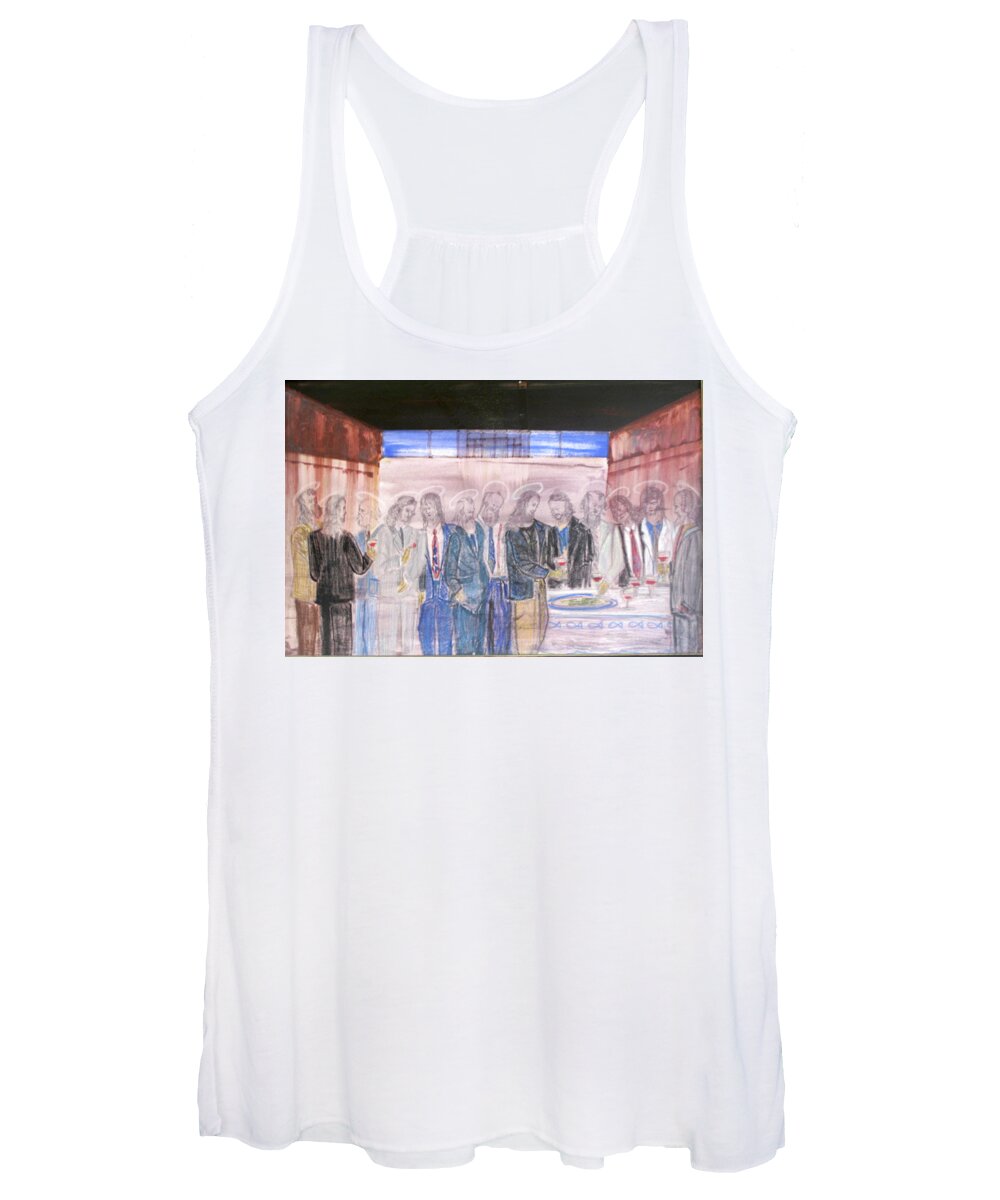 Inartelfen Women's Tank Top featuring the painting Last Supper 20th Century by Marwan George Khoury
