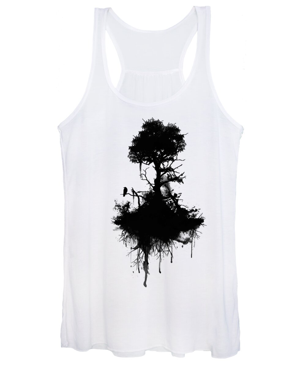 Nature Women's Tank Top featuring the painting Last Tree Standing by Nicklas Gustafsson